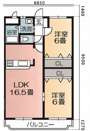  フルールS 201の間取り画像