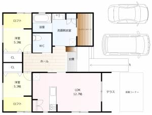 松山市北斎院町 一戸建 6号地の間取り画像