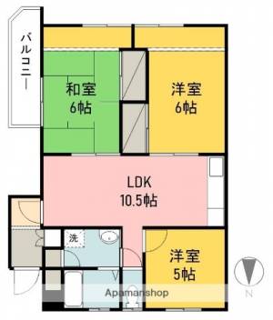 越智ハイツ ２０３の間取り画像