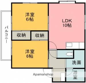 タウンコート北土居　Ｂ棟 １０１の間取り画像