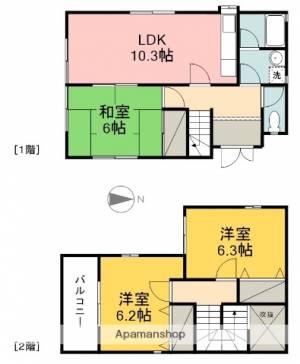 今在家戒能貸家（北棟） Ｃの間取り画像