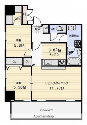 グランディアレジデンス千舟 601の間取り画像