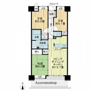 ライオンズマンション東一万 902の間取り画像