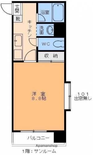 グレイスパル木屋町 401の間取り画像