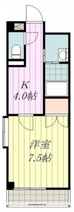 カサグランデ湯之町 2Aの間取り画像