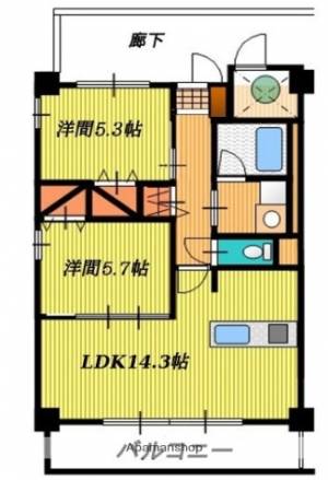 グランフィールド松前庁舎前 402の間取り画像