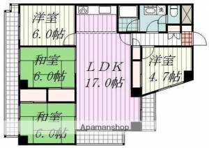 チュリス松山 408の間取り画像