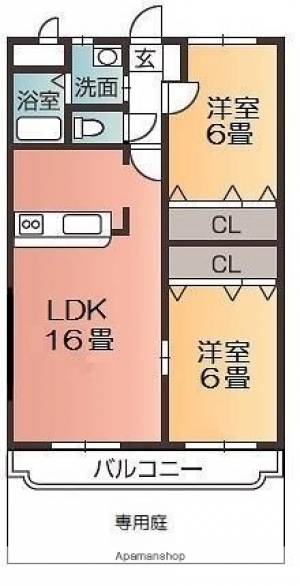 プチシャンスII 102の間取り画像