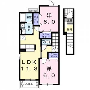 ブルック磯I 202の間取り画像