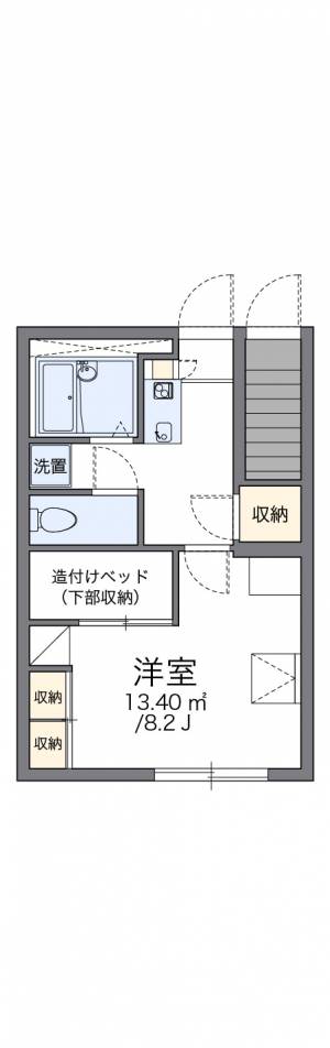 レオパレスＬＡ　ＶＩＴＡ山越 104の間取り画像