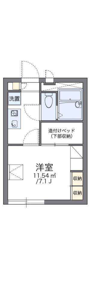 レオパレスシェルフィード山越 203の間取り画像