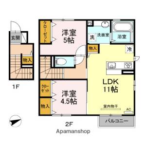 ドゥーブルＭＫ　Ａ棟 A201の間取り画像