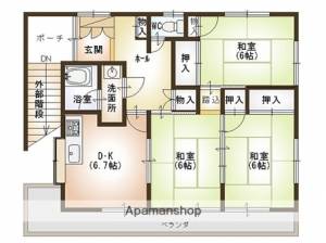 竹田一戸建　東棟 上の間取り画像