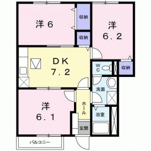 リュエル・ロジュマンＡ 102の間取り画像