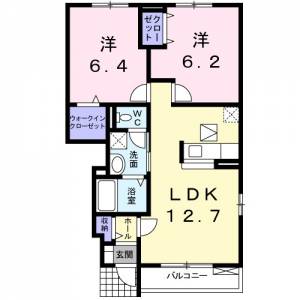 メゾン・ド・ＭＫ　Ｄ 105の間取り画像