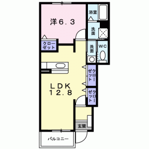 Ｓｅｒｅｎｏ　Ｕｎｏ　Ｂ 103の間取り画像