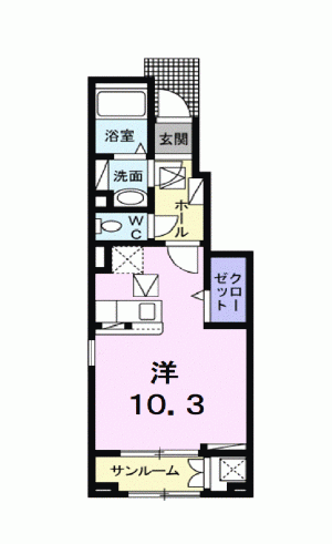 オ・ブーシュ道後II 103の間取り画像