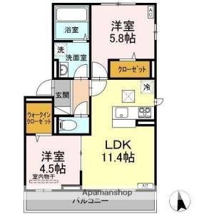 Ｄ－ｒｏｏｍ山西II 101の間取り画像