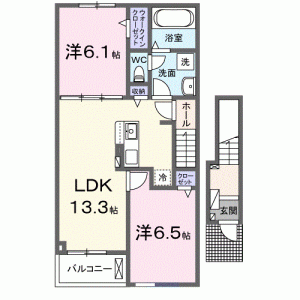 グレイス満越 202の間取り画像