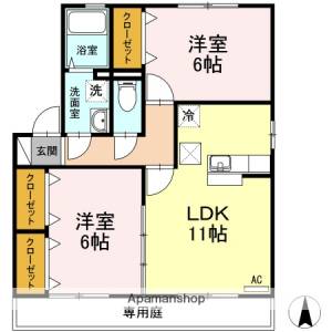 プランドール安岡II 101の間取り画像