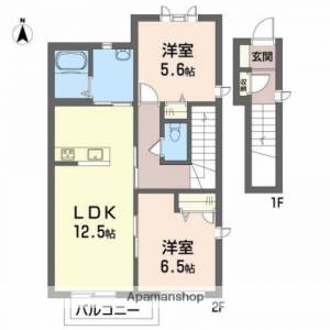 シャーメゾン北黒田　Ｂ棟 202の間取り画像