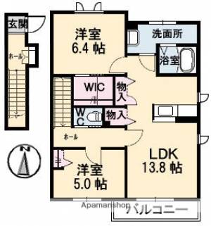 シャーメゾン南吉田　Ｂ棟 201の間取り画像