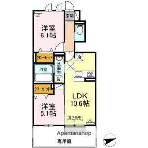 ラ　メール　Ｂ棟 B102の間取り画像