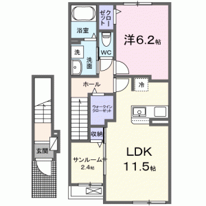 ボヌール　Ｋ　中西内 203の間取り画像