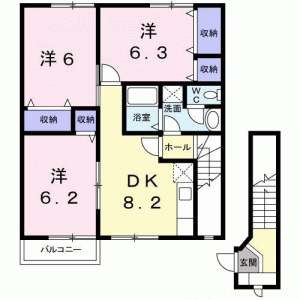 リュエル・ロジュマンＡ 202の間取り画像