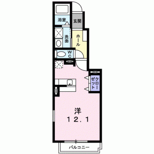 パストラーレ道後Ｃ 105の間取り画像