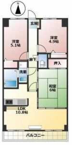 スカール喜多川A棟 305の間取り画像