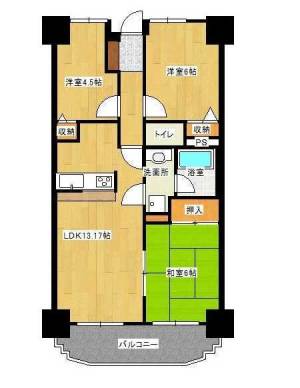 ライオンズマンション新居浜徳常町 405の間取り画像