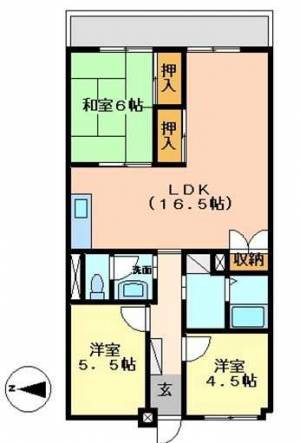 アサヒパレス庄内 302の間取り画像