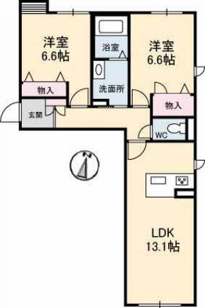 アルフラット河内町 301の間取り画像