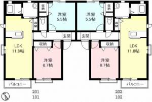 シャーメゾン国領A棟 201の間取り画像