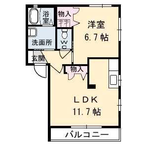 シャーメゾンさくら 202の間取り画像