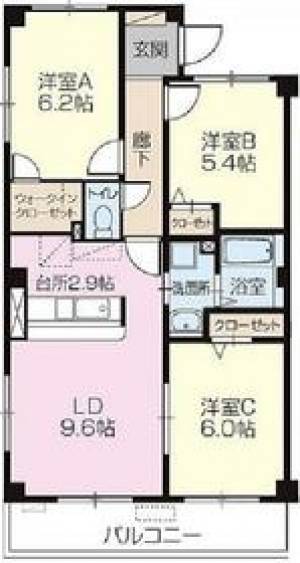 フォブールこもだB棟 203の間取り画像