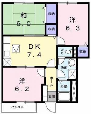 オーブリーSⅡB 102の間取り画像