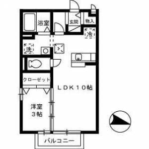 モナリエ西条 102の間取り画像