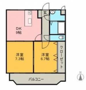 リアン田の上 102の間取り画像