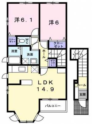 ミカドインFURUKAWAB 201の間取り画像