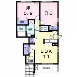 ラフレシールⅣ 102の間取り画像