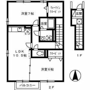 コーポラス上原 202の間取り画像