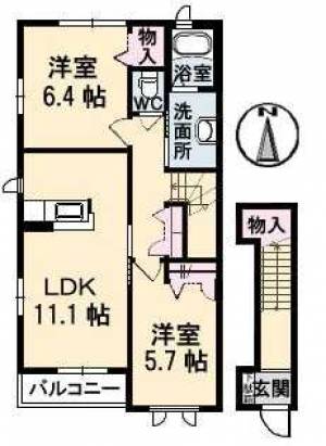 シャーメゾン長津 203の間取り画像