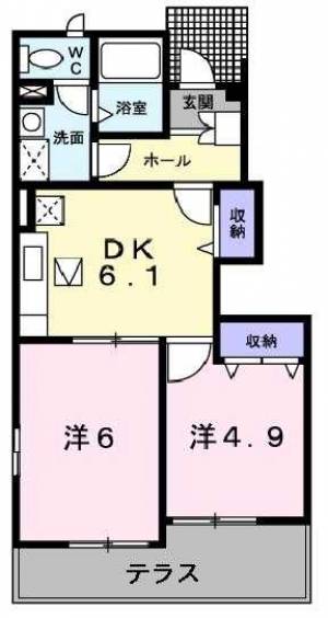 ソレイユNⅡA 102の間取り画像