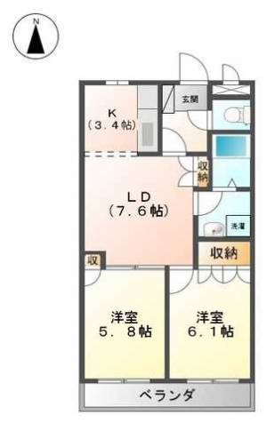 ヴァンベールⅡ 202の間取り画像