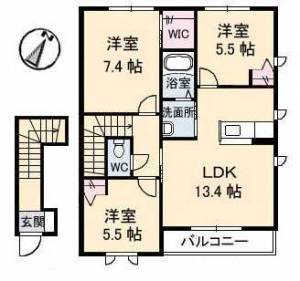 タウン表参道D棟 213の間取り画像