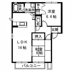 ハーティハイツⅢB棟 203の間取り画像