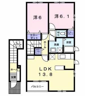 ミカドインFURUKAWAB 202の間取り画像