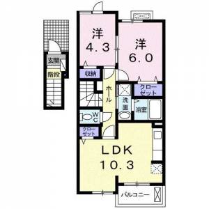 笑顔館Ⅱ 202の間取り画像